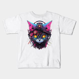 cyborg cat Kids T-Shirt